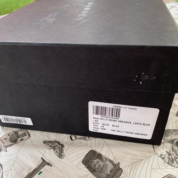 TIANNIA BARNES imported from Italy, designer blue/metallic blue leather trainers - Picture 6 of 7